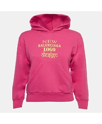 Pre-Owned Balenciaga Women's Black Campaign Print Cotton Knit Hoodie