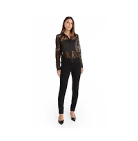 The Noli Shop Women's Vienna Lace Blouse - Fuchsia