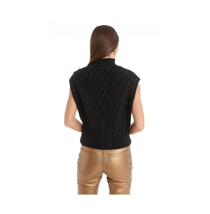 The Noli Shop Women's Raina Cable Knit Button Sweater