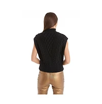 The Noli Shop Women's Raina Cable Knit Button Sweater