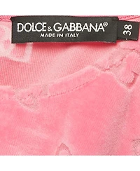 Pre-Owned Dolce & Gabbana Women's Monogram Velvet Crop Top