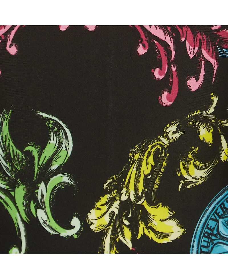 Pre-Owned Versace Women's Jeans Couture Black Baroque Printed Bodysuit