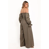 Petal and Pup Women's Domenica Shirred Long-Sleeve Jumpsuit