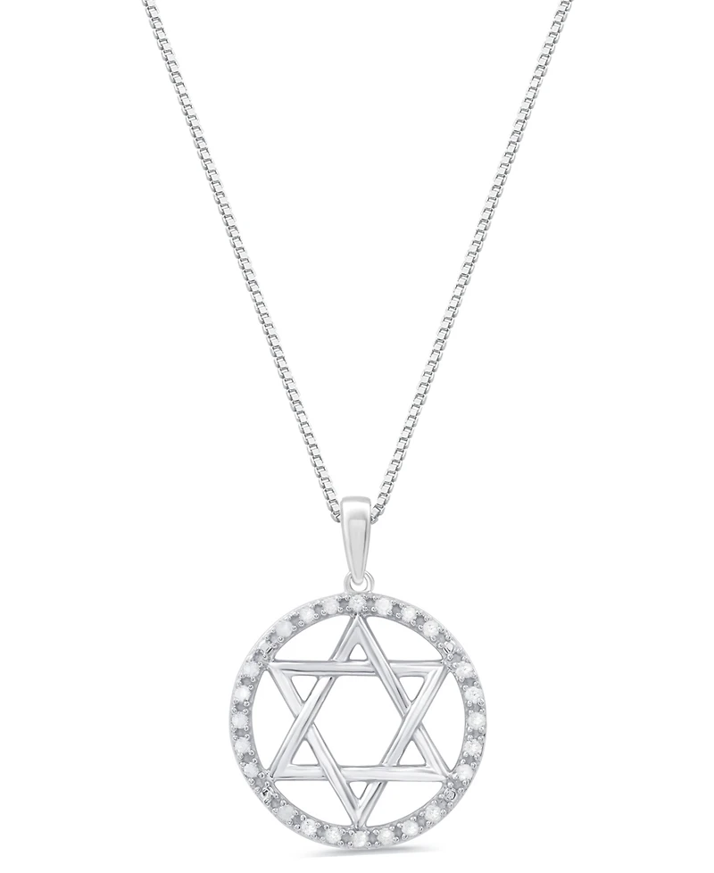 Marsala Diamond Star of David Pendant Necklace (1/4 ct. t.w.) in Sterling Silver