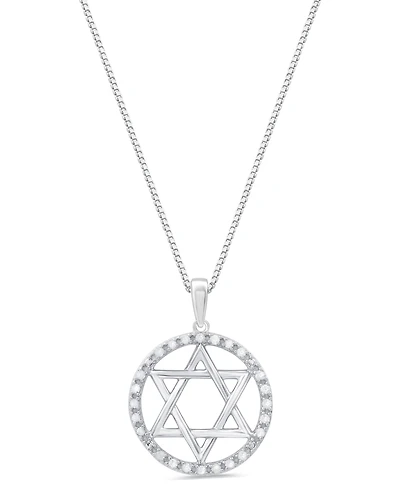 Marsala Diamond Star of David Pendant Necklace (1/4 ct. t.w.) in Sterling Silver