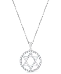Marsala Diamond Star of David Pendant Necklace (1/4 ct. t.w.) in Sterling Silver