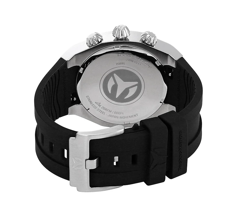 Technomarine Men's Tm-520000 Reef Sun Quartz Chronograph Black, Silver Dial Watch