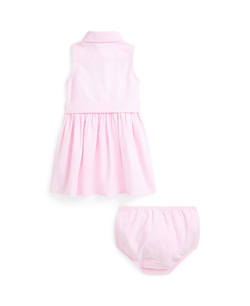 Polo Ralph Lauren Baby Girls' Sleeveless Oxford Shirtdress and Bloomer, 2-Piece Set