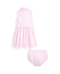 Polo Ralph Lauren Baby Girls' Sleeveless Oxford Shirtdress and Bloomer, 2-Piece Set