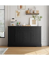 Gaomon Modern Wooden Sideboard Buffet Cabinet with Drawer, 4 Doors and Storage Shelves