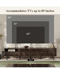 Casainc 78" Mid Century Modern Tv Stand with Storage Cabinets