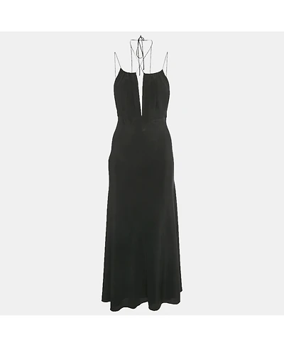Pre-Owned Toteme Women's Black Silk Gathered Halter Neck Maxi Dress