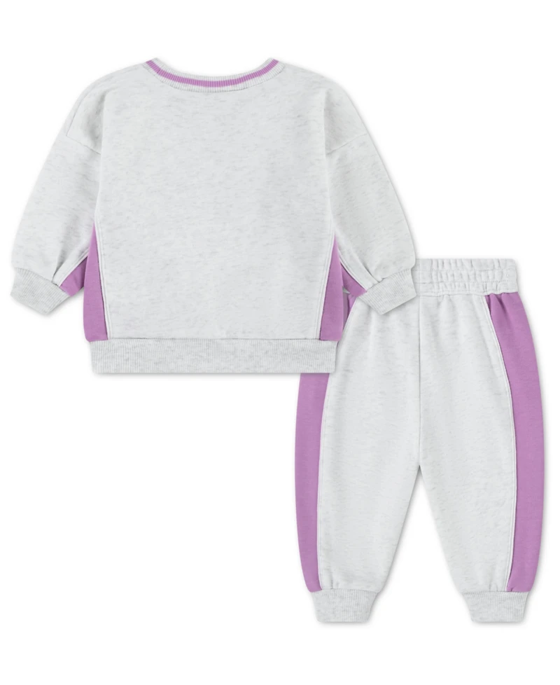 Nike Baby Girls' Crewneck Sweatshirt and Pants, 2-Piece Set