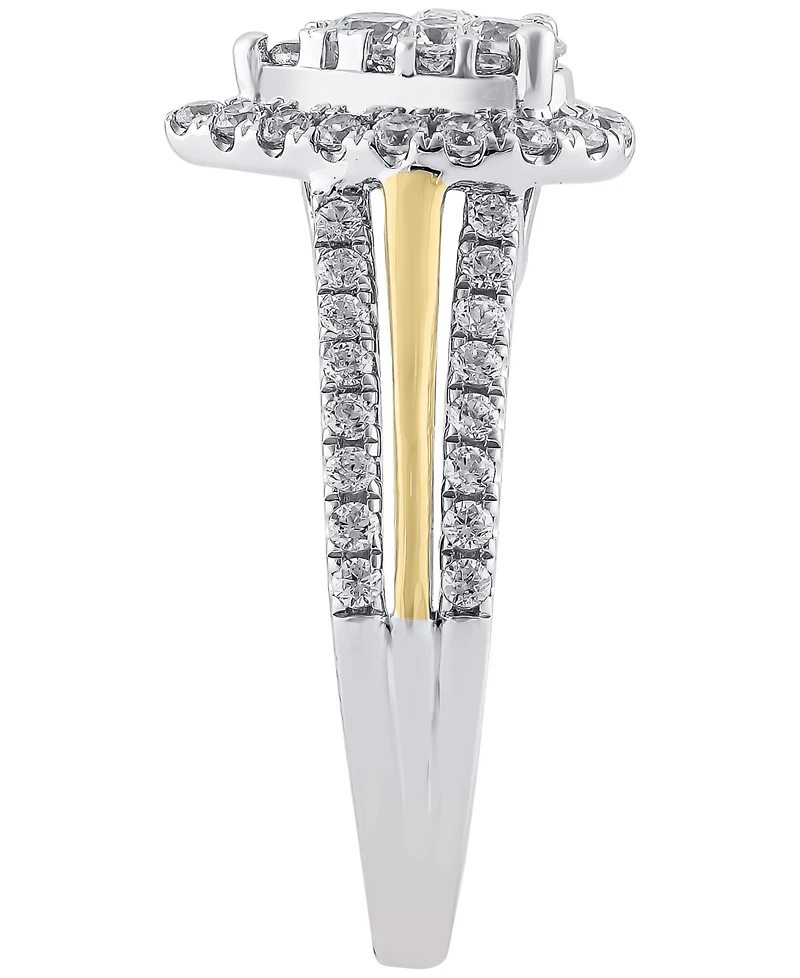 Macy's Diamond Bridal Ring (1 ct. t.w.) in 14k White and Yellow Gold