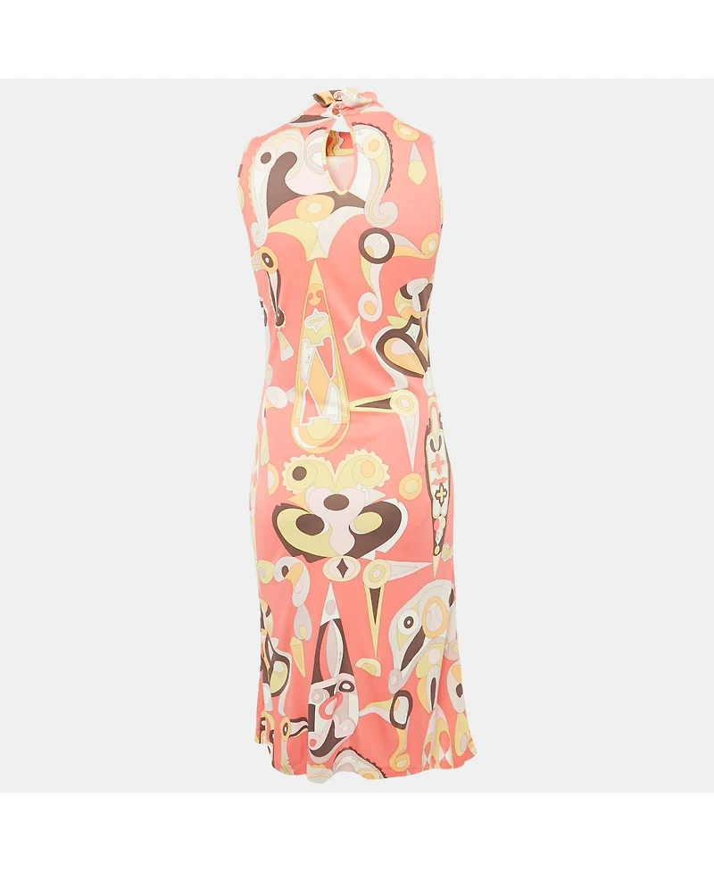 Pre-Owned Emilio Pucci Women's Firenze Pink Printed Jersey Short Dress