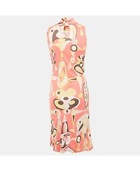 Pre-Owned Emilio Pucci Women's Firenze Pink Printed Jersey Short Dress