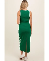 Pinkblush Maternity Green Sleeveless Contrasting Stripe Maxi Dress