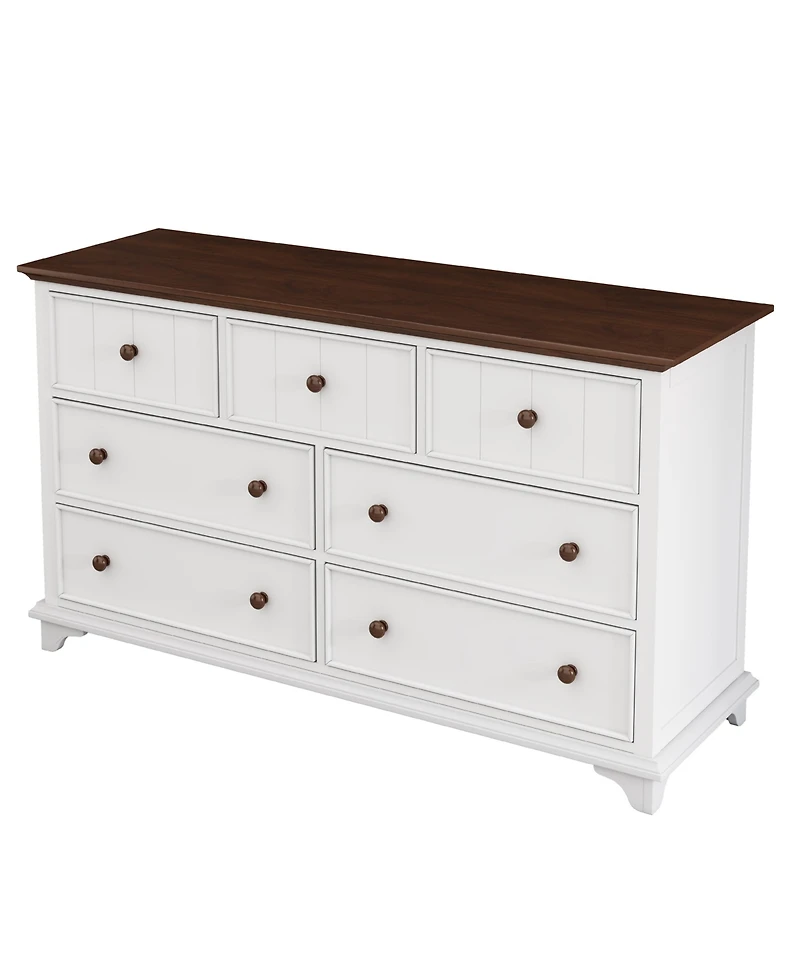 Casainc Wooden Storage Cabinet with 7-Drawer Dresser