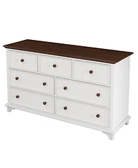 Casainc Wooden Storage Cabinet with 7-Drawer Dresser