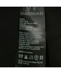 Pre-Owned Zimmermann Women's Black Fil Coupe Silk Wrap Midi Dress