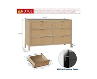 gaomon Rattan Dresser for Bedroom with Metal Handles