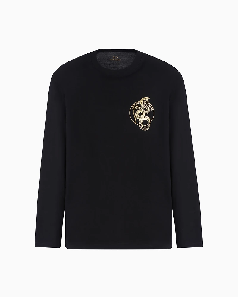A|X Armani Exchange Men's Cotton Graphic Long-Sleeve T-Shirt