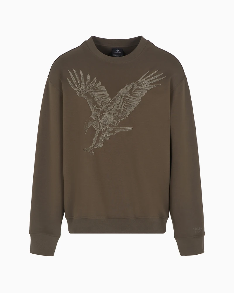 A|X Armani Exchange Men's Regular-Fit Eagle Logo Embroidered Sweatshirt