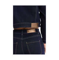 The Noli Shop Women's Kaia Studded High Rise Jean - Indigo