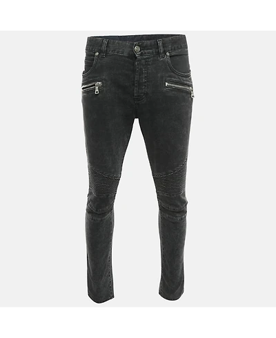 Pre-Owned Balmain Men's Grey Denim Slim Fit Jeans