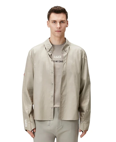 Pcfg Men's Cotton Patch-Detail Woven Shirt