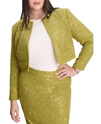 Eloquii Women's Sequin Tweed Jacket