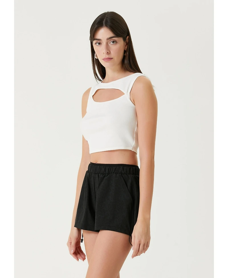 Pcfg Women's Ribbed Stretch Cotton-Blend Cropped Tank Top