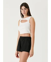 Pcfg Women's Ribbed Stretch Cotton-Blend Cropped Tank Top