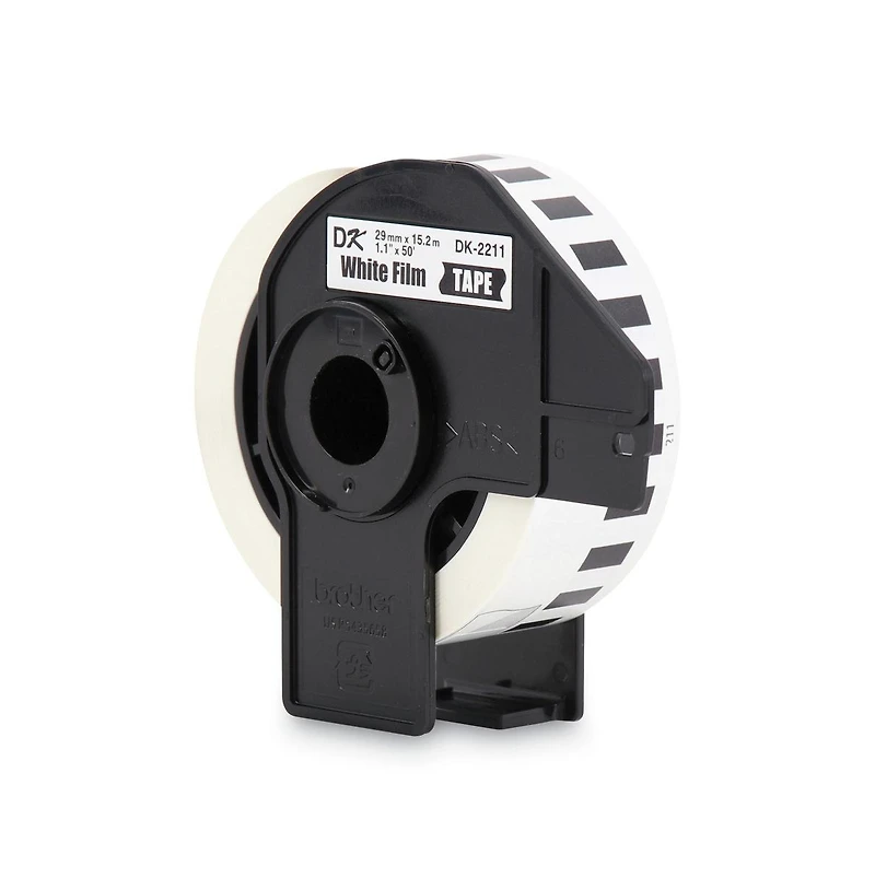 Brother DK2211 1.1 in. x 50 ft. Continuous Film Label Tape - White (1-Roll