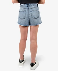 Rewash Juniors' Super High-Rise Denim Shorts