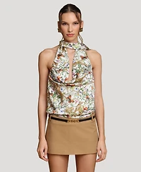 Avec Les Filles Women's Long Tie Halter Top