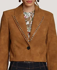 Avec Les Filles Women's Cropped Spread Collar Blazer