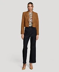 Avec Les Filles Women's Cropped Spread Collar Blazer