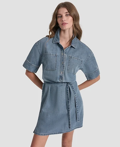 Dkny Jeans Women's Button-Front Shirt Dress