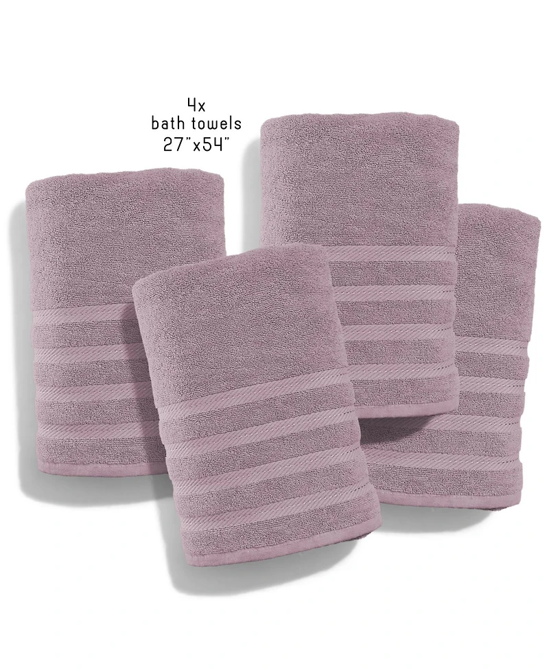 Hearth & Harbor Luxury Soft Absorbent 100% Ring Spun Cotton Bath Towels for Bathroom, Shower, Spa - 4 Piece Towel Set