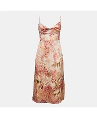 Pre-Owned Zimmermann Women's Pink Floral Print Organza Silk Midi Dress