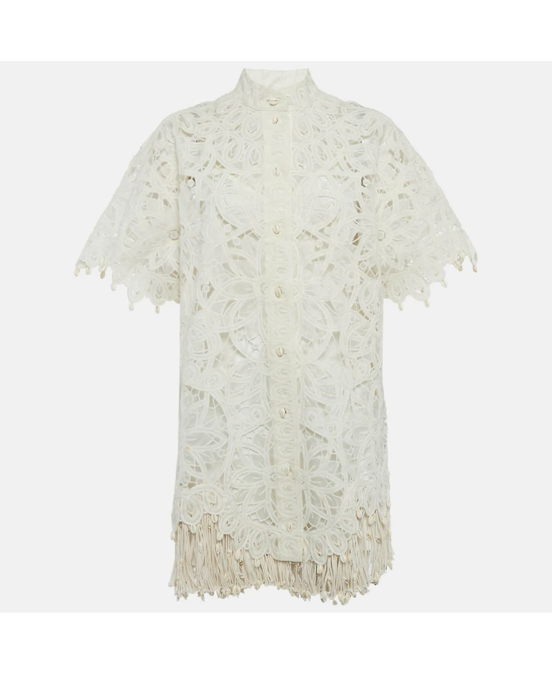 Pre-Owned Zimmermann Women's White Silk Lace Cut