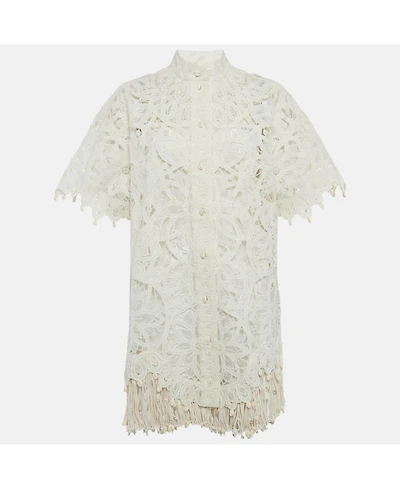 Pre-Owned Zimmermann Women's White Silk Lace Cut