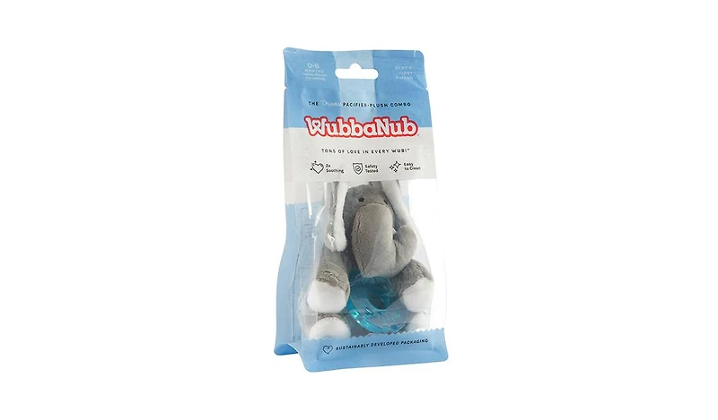 WubbaNub Baby Grey Elephant Pacifier