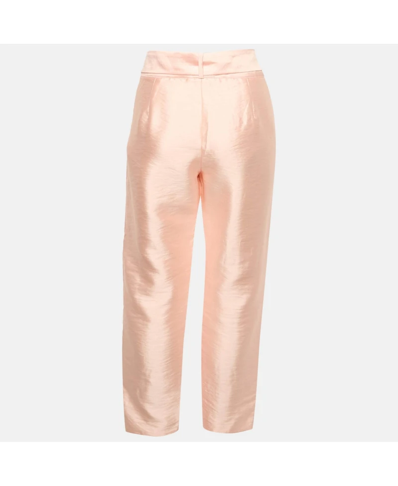 Pre-Owned Zimmermann Women's Pink Satin Tie-Up Trousers