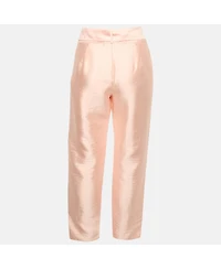 Pre-Owned Zimmermann Women's Pink Satin Tie-Up Trousers