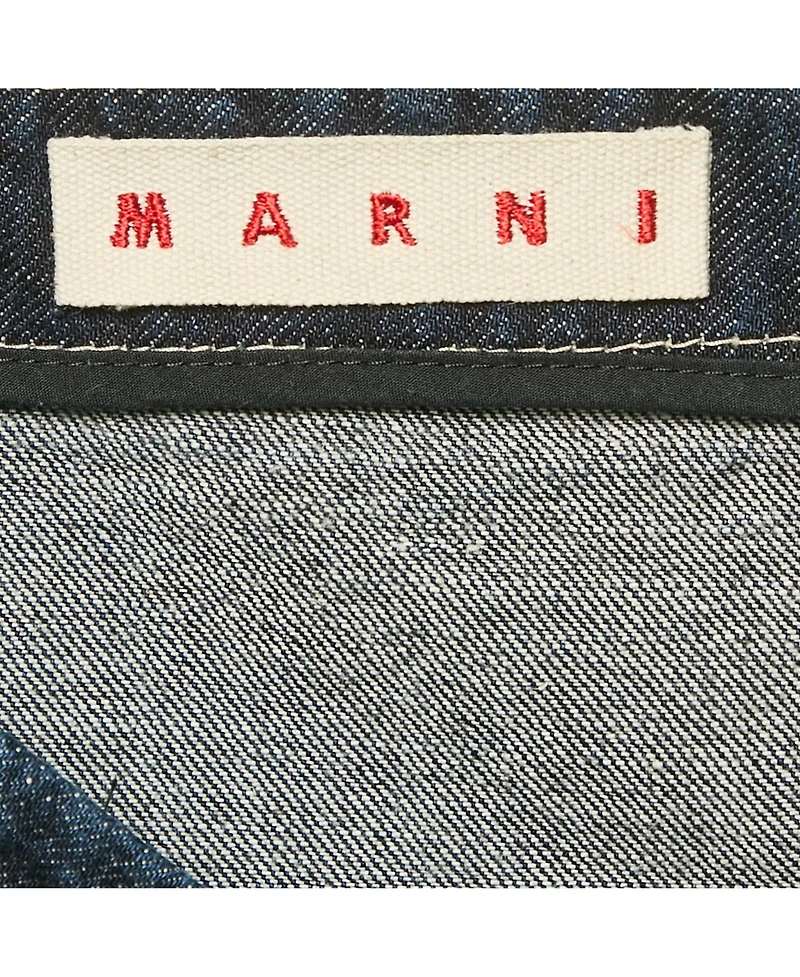 Pre-Owned Marni Women's Blue Denim Asymmetric Flared Midi Skirt