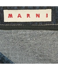 Pre-Owned Marni Women's Blue Denim Asymmetric Flared Midi Skirt