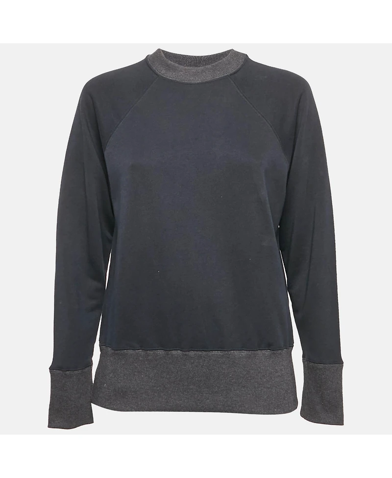 Pre-Owned Marni Women's Navy Blue Cotton Crew Neck Long Sleeve Sweatshirt