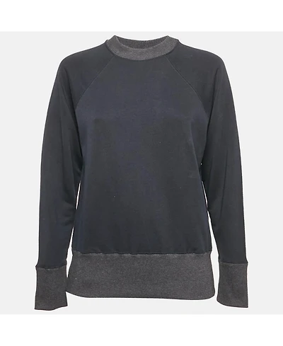 Pre-Owned Marni Women's Navy Blue Cotton Crew Neck Long Sleeve Sweatshirt